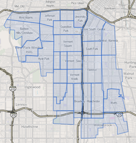 Map of Southern LA