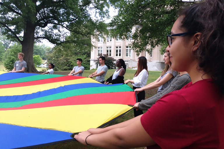 ReMed students with parachute