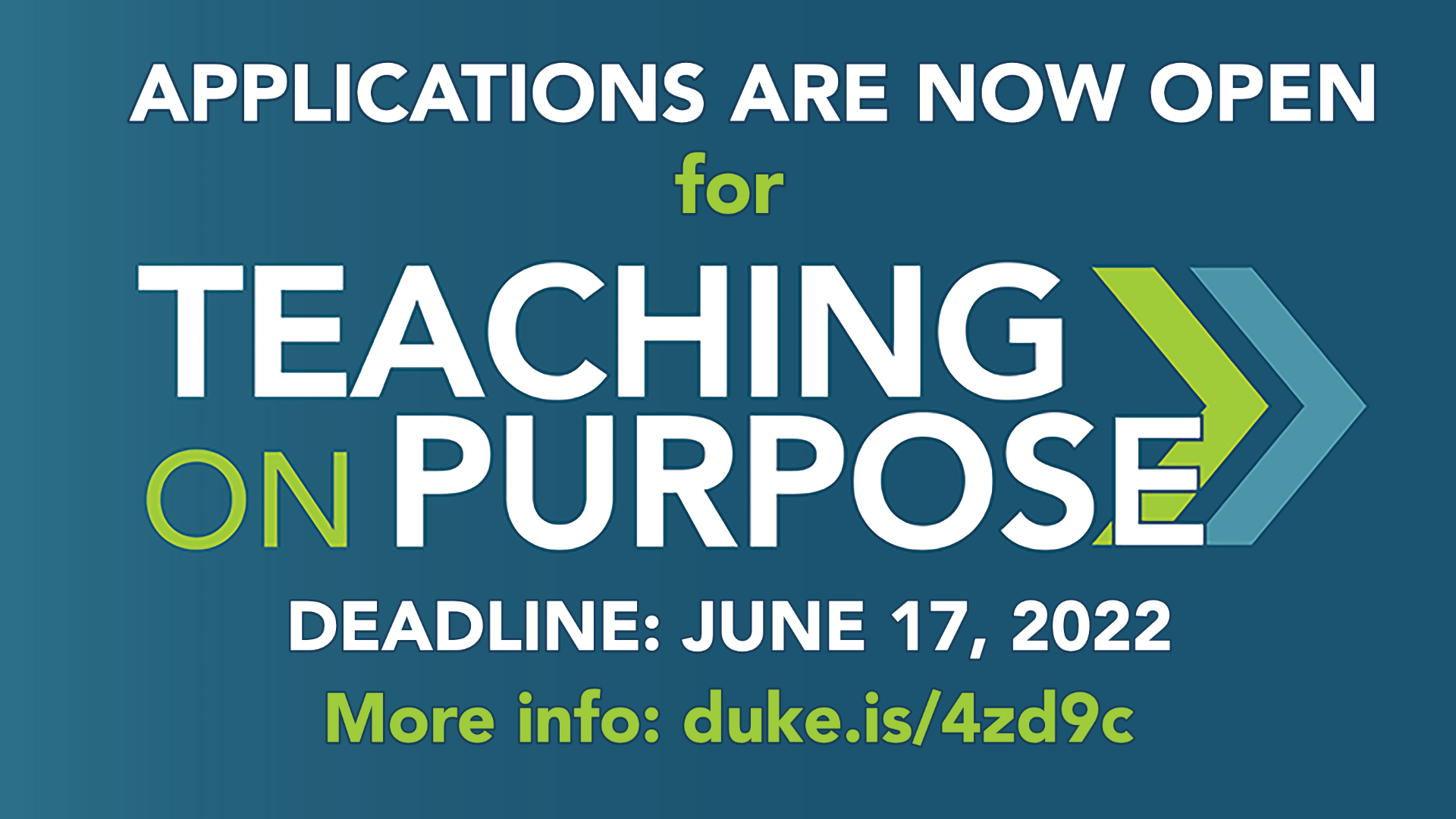 Teaching on Purpose Call for Applications