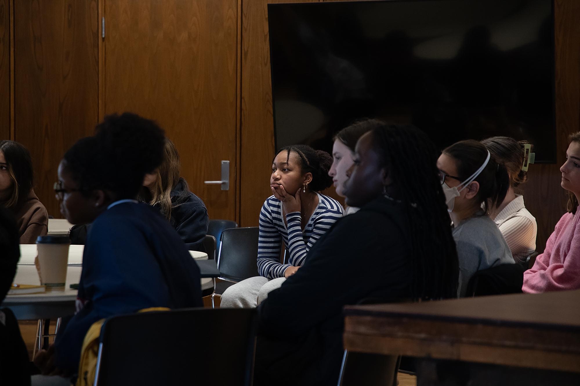 Student listening to conversation