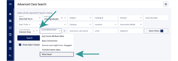 DukeHub course attribute tab