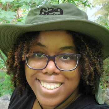 Jasmine Alexandria Parham is a Ph.D. candidate in Biology. She is a naturalist, whose research explores how mercury moves from aquatic environments into adjacent terrestrial systems, with a focus on riparian insectivores. Her prior teaching experience includes leading discussion sections and labs as a Teaching Assistant in introductory biology courses, animal behavior, and herpetology. Before graduate school, Jasmine designed and implemented science communication programs to communities about their local wildlife for the North Carolina Wildlife Resources Commission, and lead bird walks for people new to birding. As an educator, Jasmine believes that teaching should be built around frequent, low-stakes opportunities to experiment and gain feedback. Headshot of Jasmine Parham